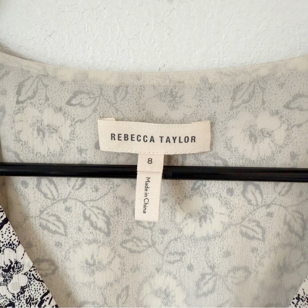 Rebecca Taylor Silk Sweet Briar Floral Flutter Sleeve Dress Sz 8 - Picture 4 of 9